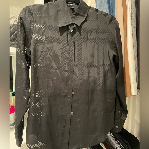 Burberry Sheer Silk Check Blouse - Picture 3 of 5